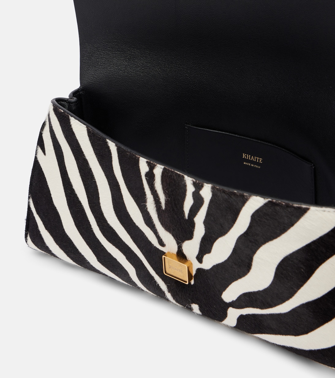 Audrey zebra-print calf hair clutch | Khaite