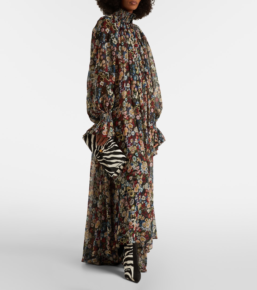 Audrey zebra-print calf hair clutch | Khaite