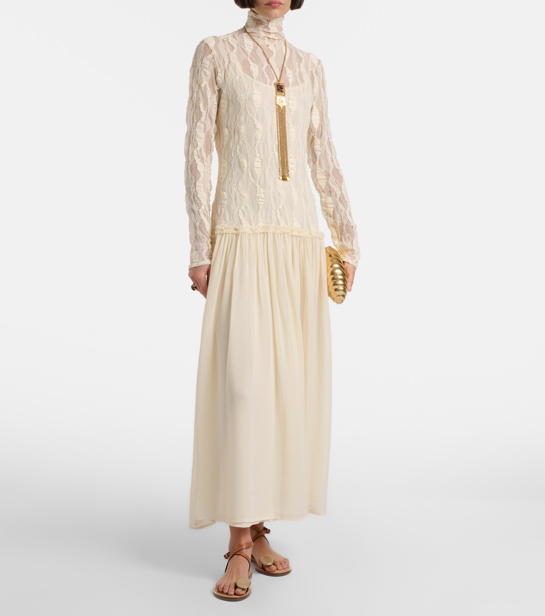 Sybil lace and chiffon maxi dress | Ulla Johnson