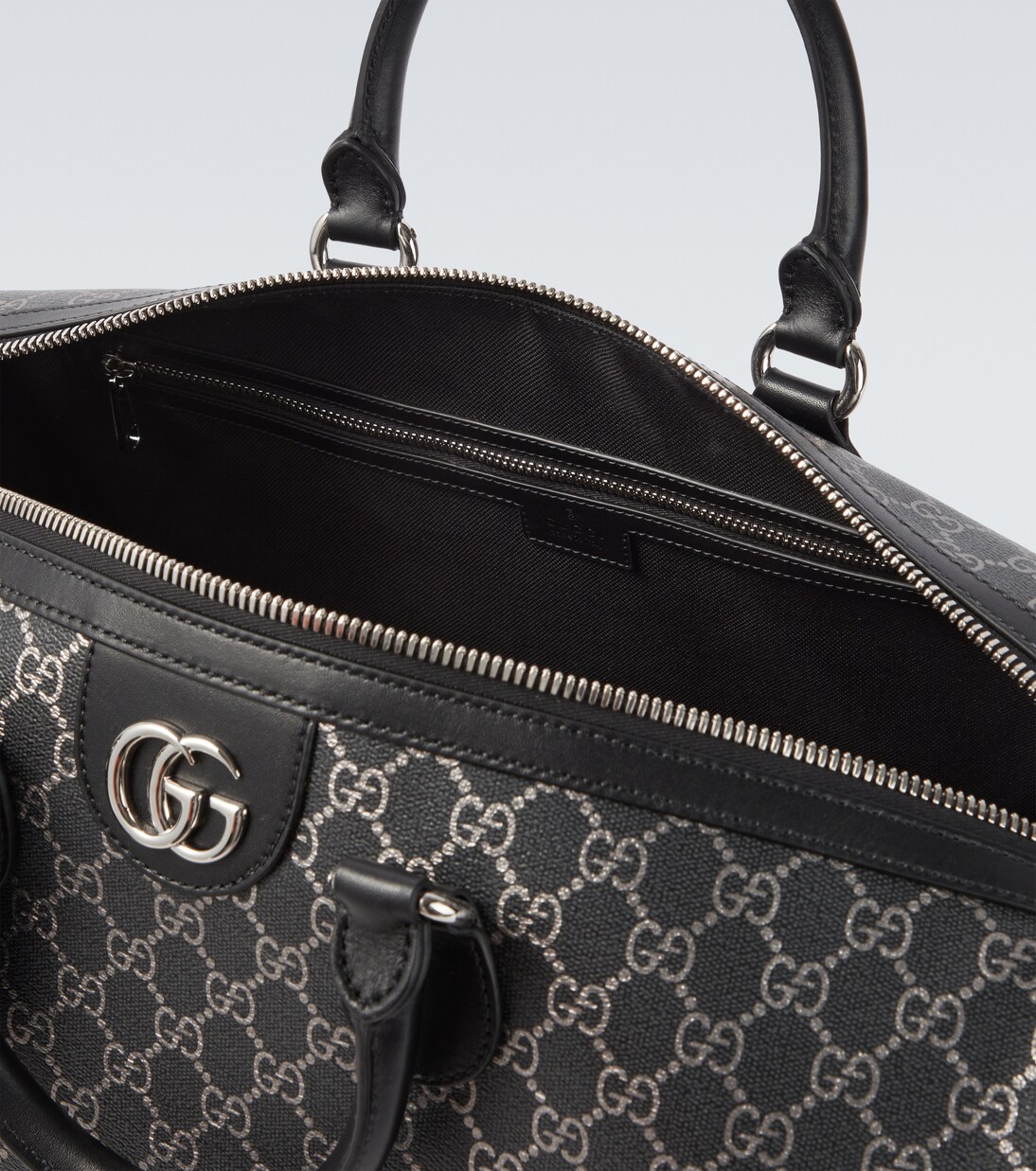 GG leather-trimmed duffel bag | Gucci