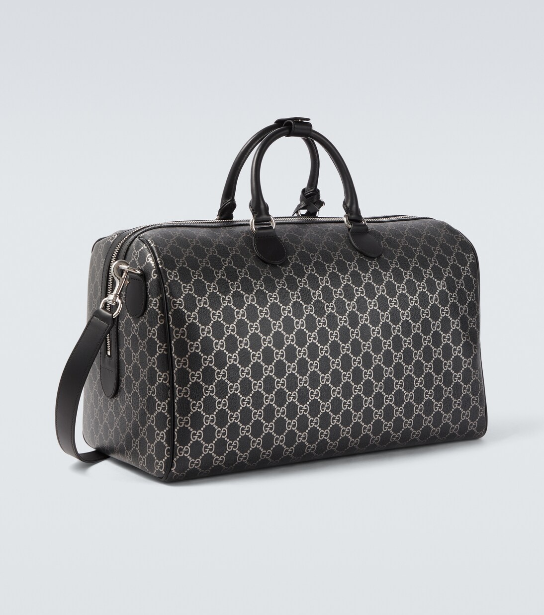 GG leather-trimmed duffel bag | Gucci