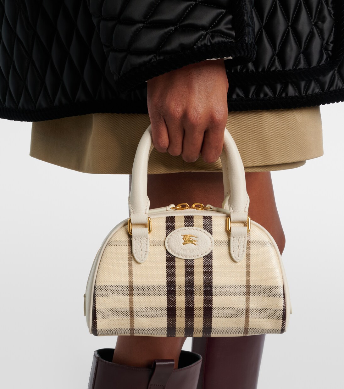 Highlands Small canvas top-handle bag | Burberry