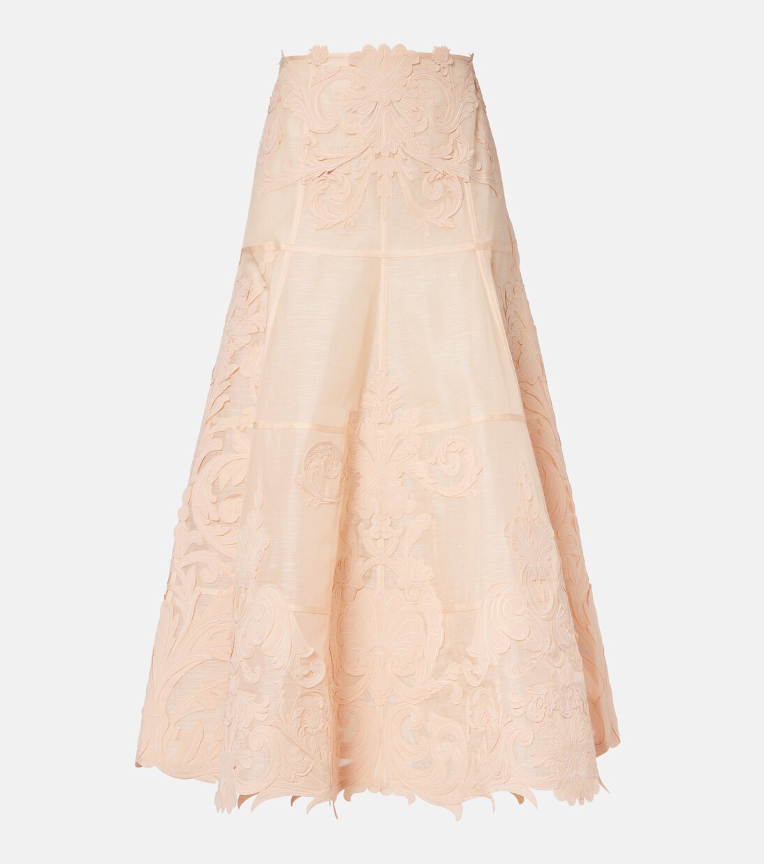 Rebellion Filigree embroidered midi skirt | Zimmermann