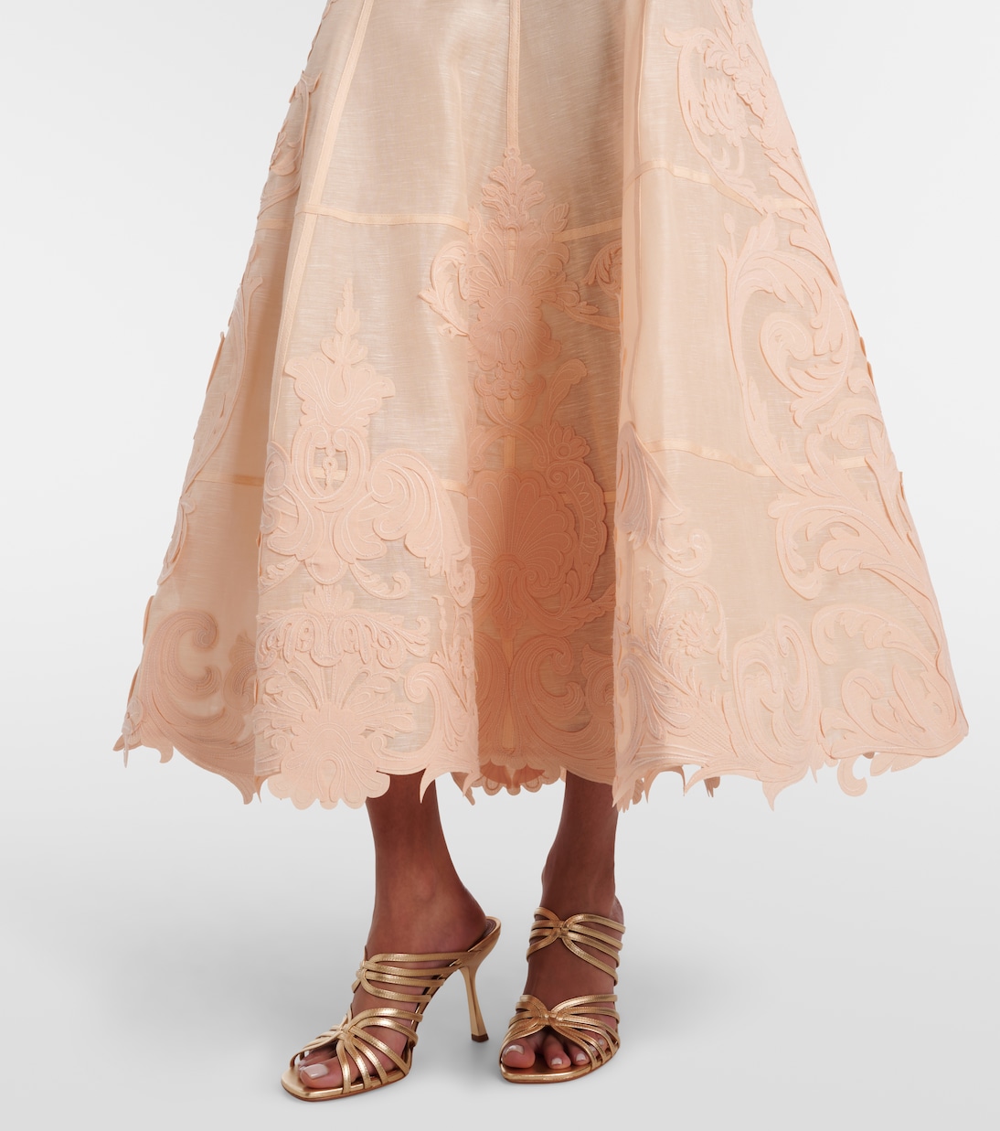 Rebellion Filigree embroidered midi skirt | Zimmermann