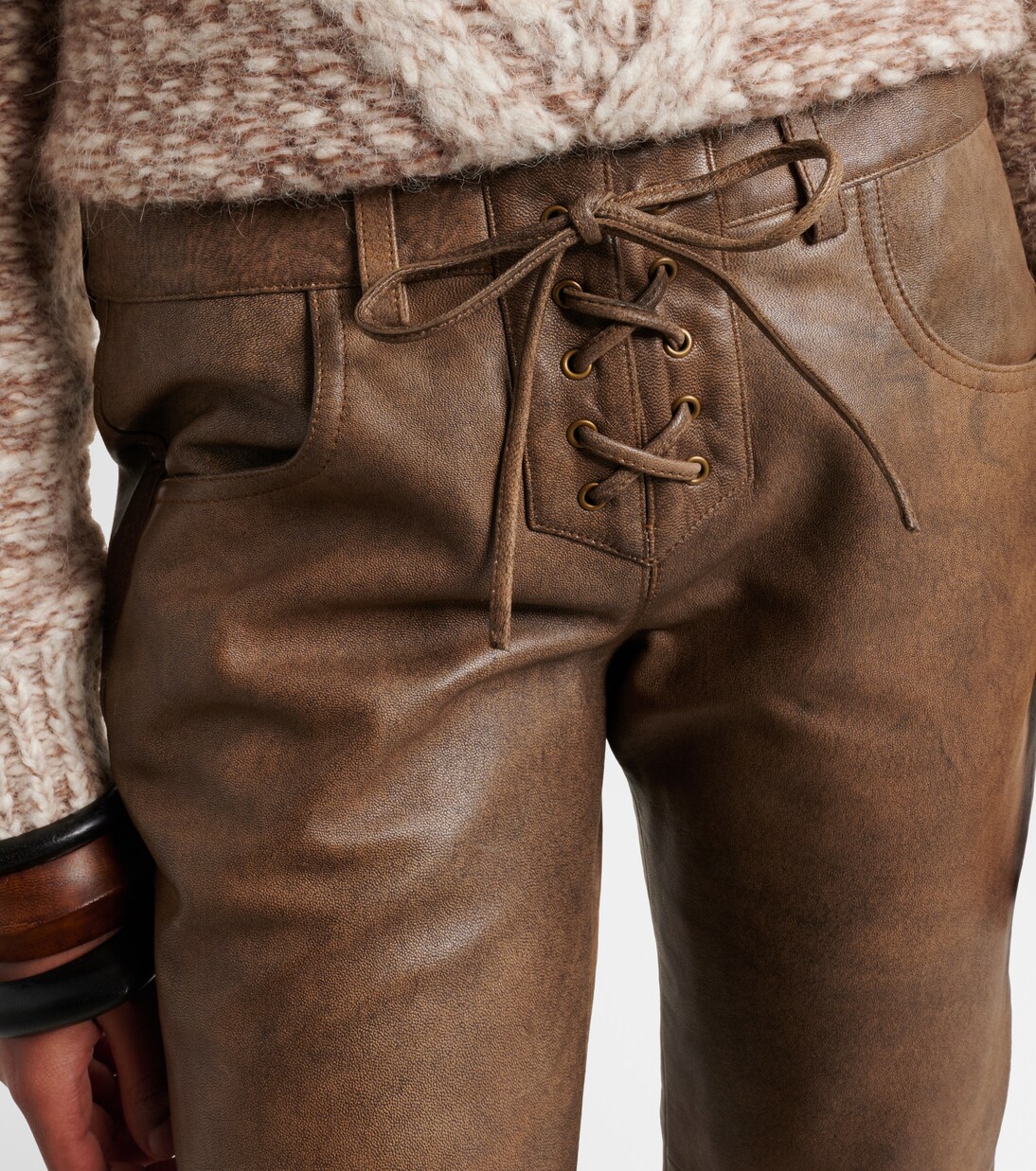 Pantalones rectos Vanel de piel | Isabel Marant