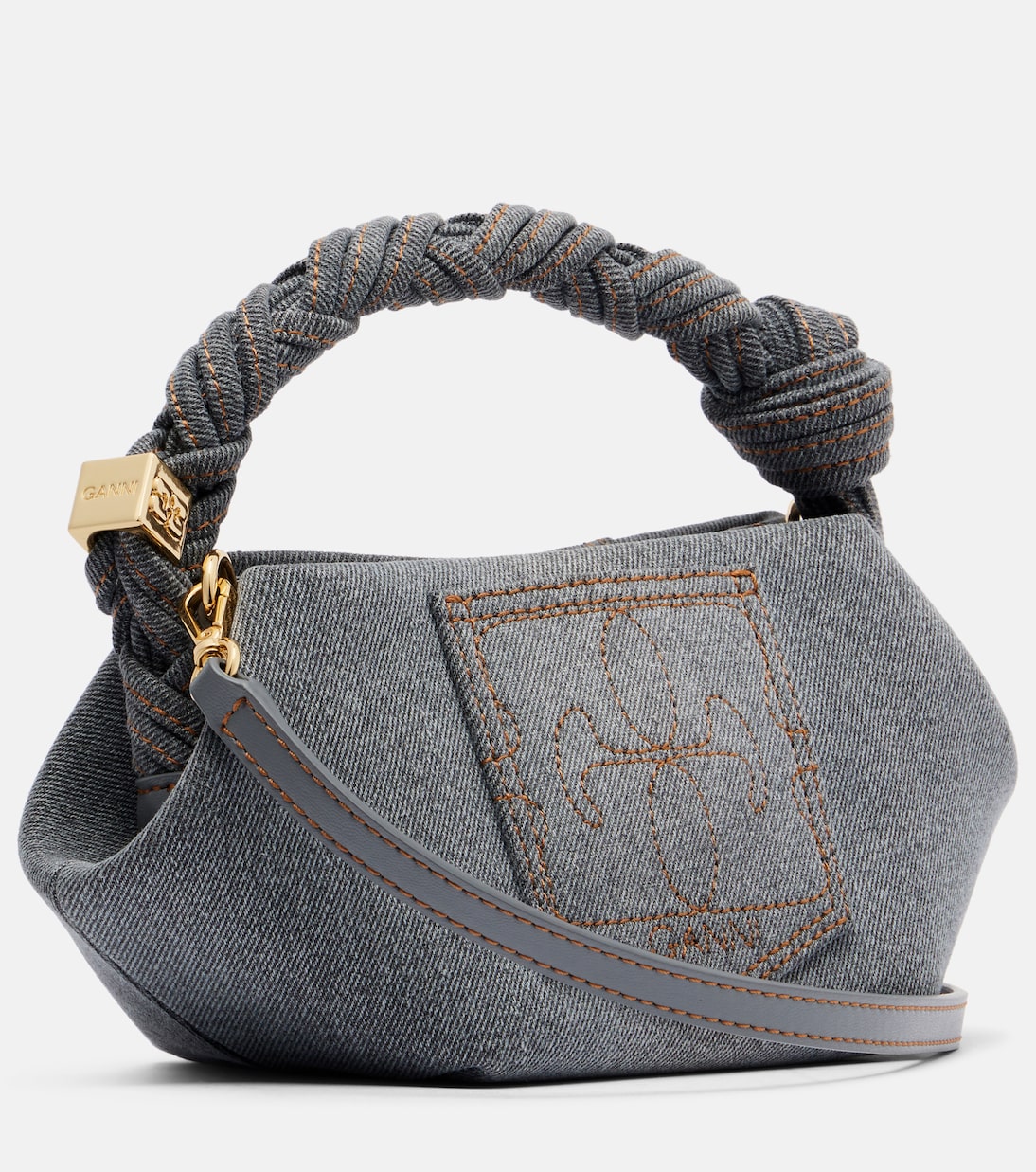 Bou Mini denim top-handle bag | Ganni