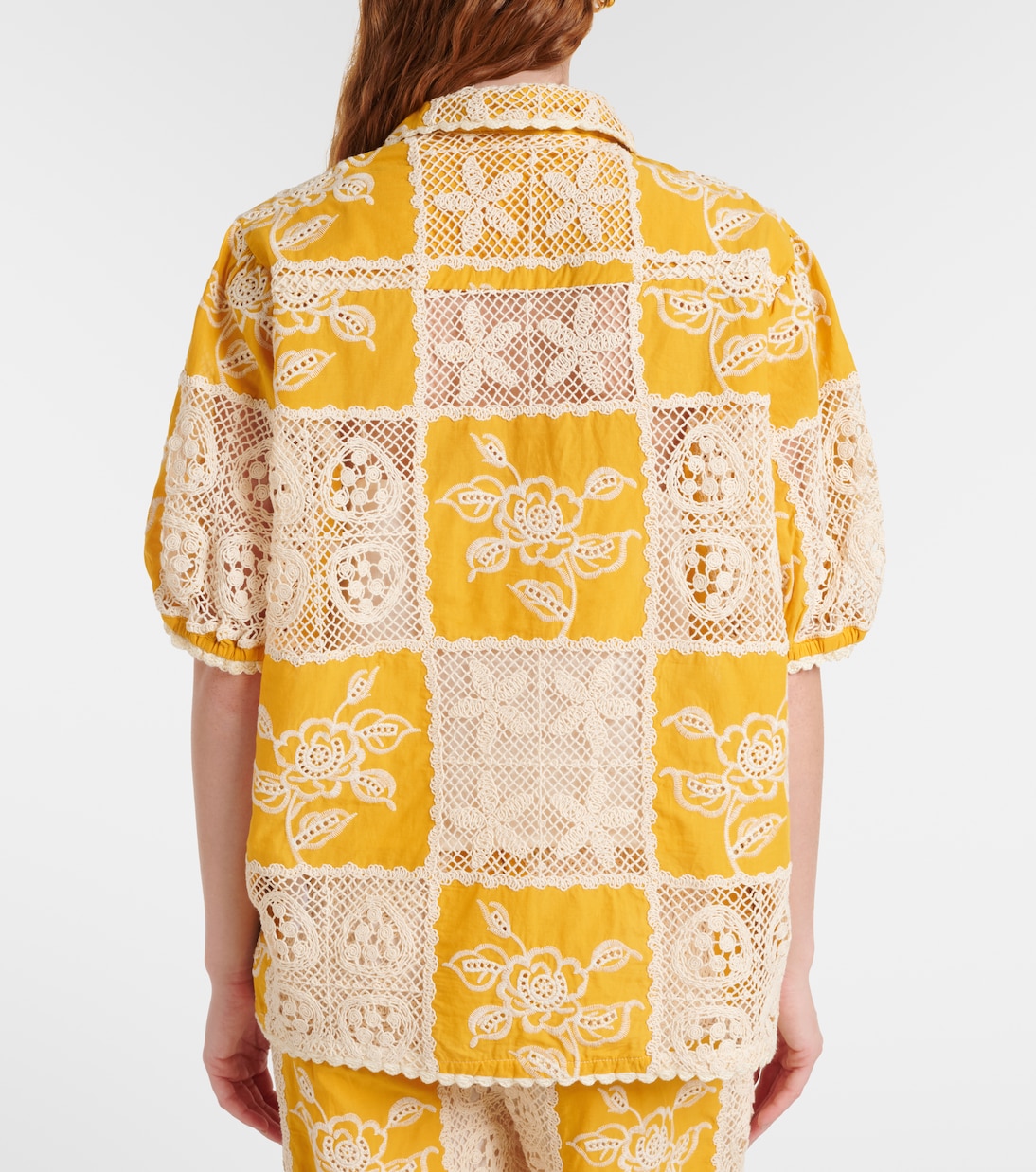 Embroidered lace-trimmed cotton shirt | Farm Rio