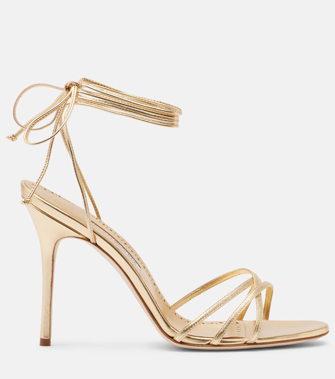 Leva 105 metallic leather sandals | Manolo Blahnik