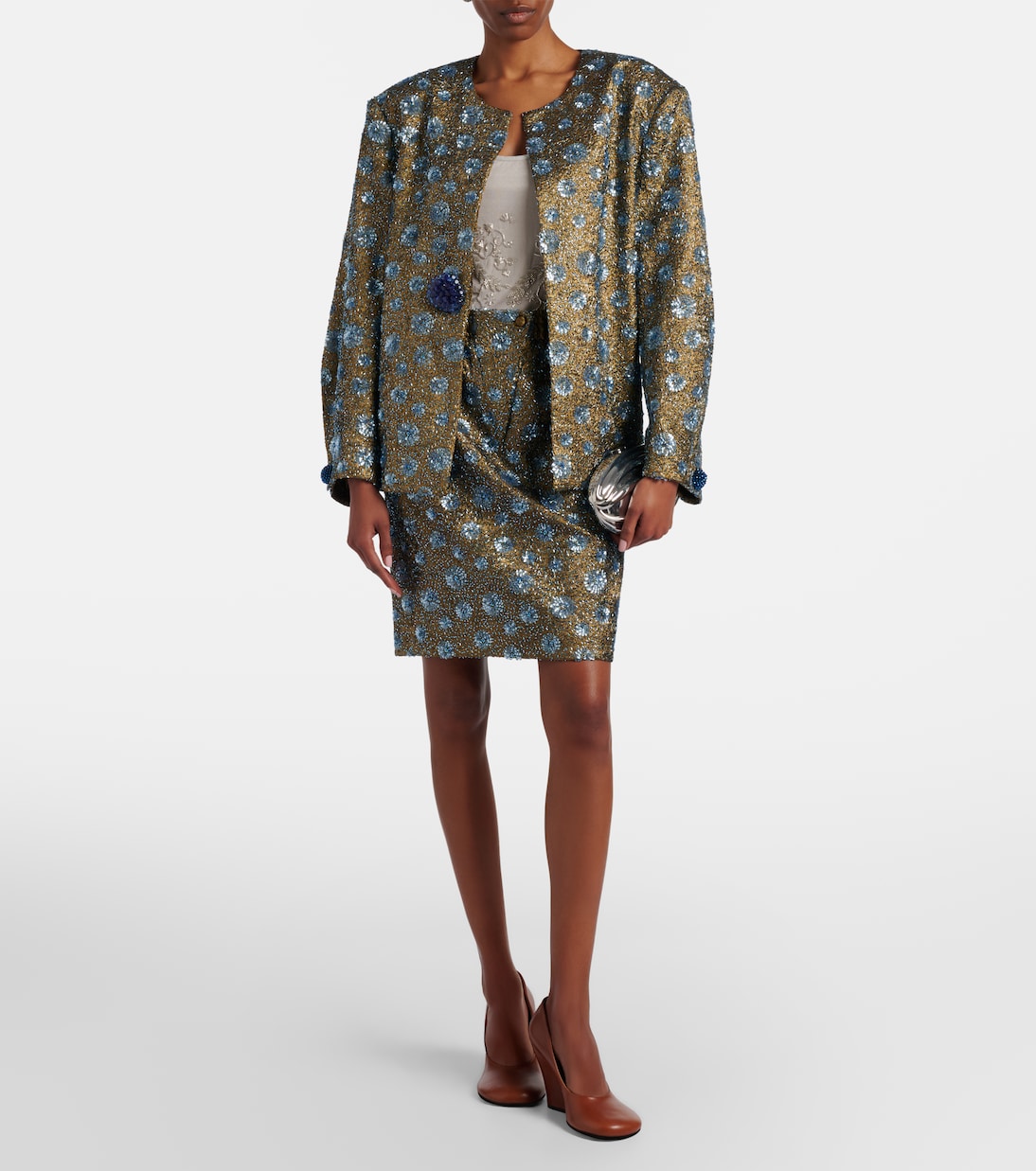 Floral sequined pencil skirt | Jacques Wei