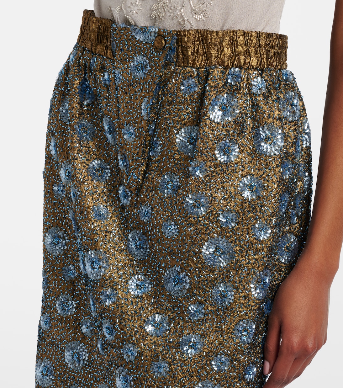 Floral sequined pencil skirt | Jacques Wei