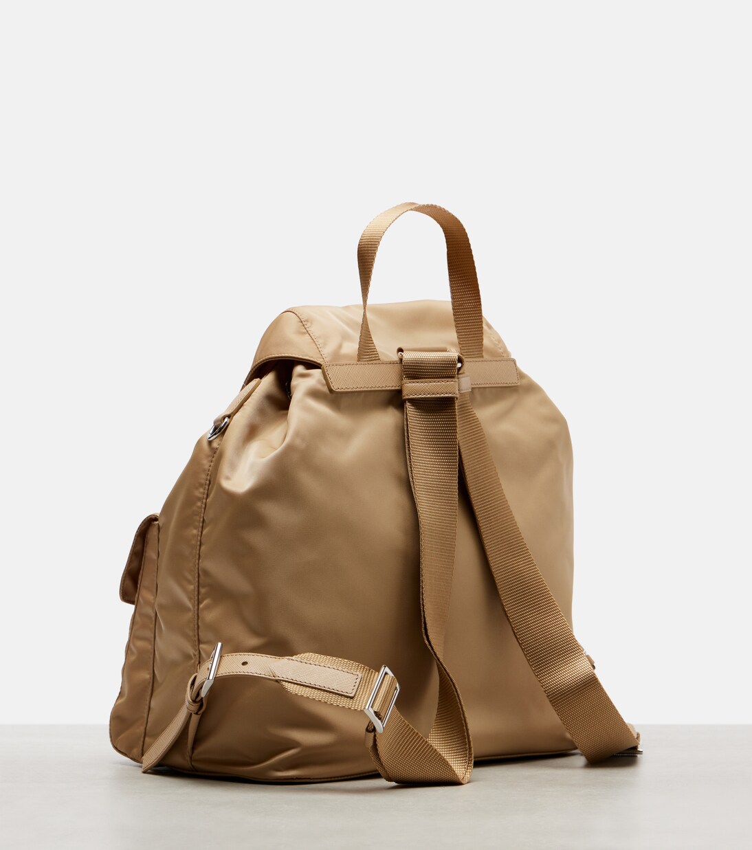 Re-Nylon leather-trimmed backpack | Prada
