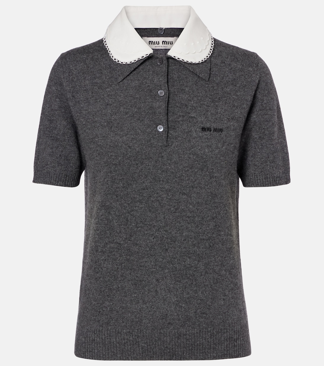 Logo cashmere polo shirt | Miu Miu