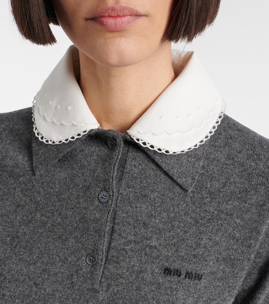 Logo cashmere polo shirt | Miu Miu