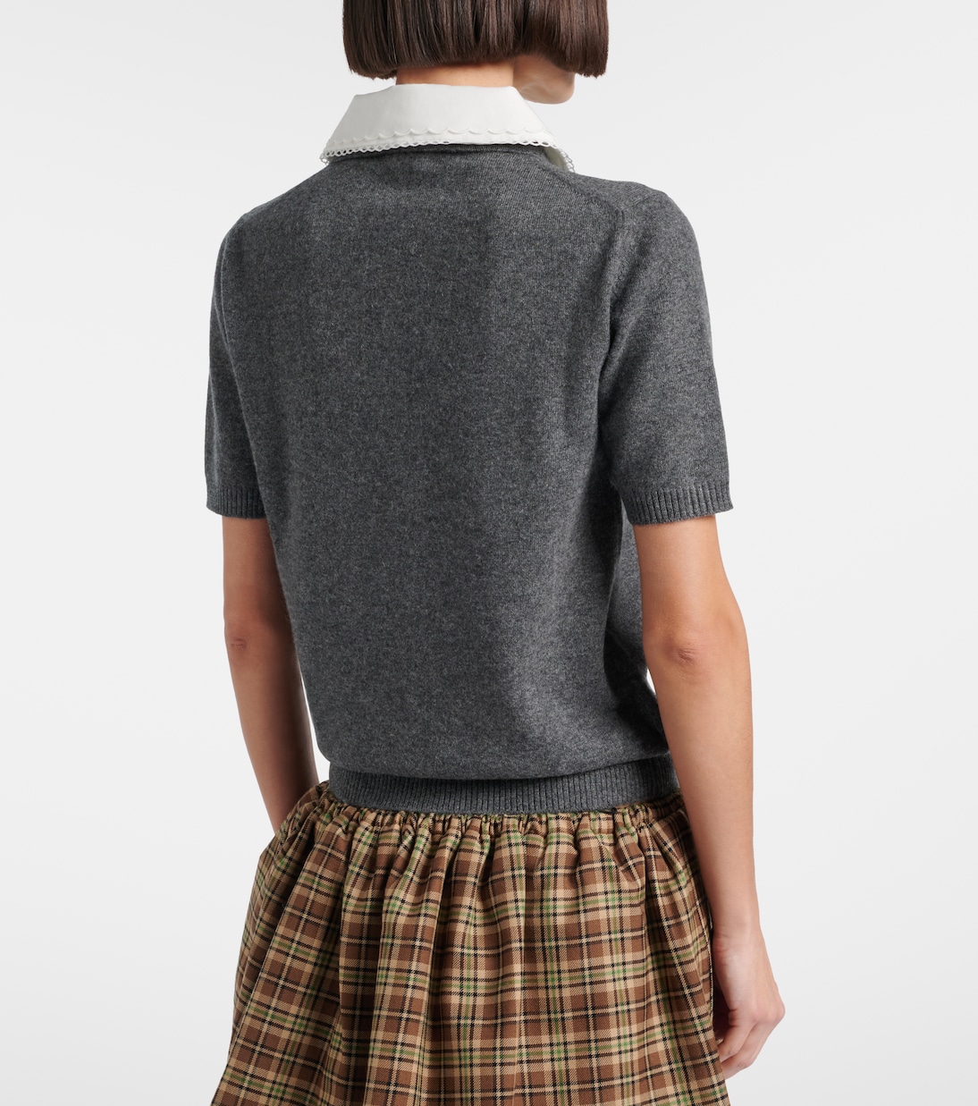 Logo cashmere polo shirt | Miu Miu