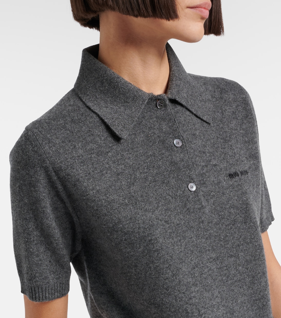 Logo cashmere polo shirt | Miu Miu