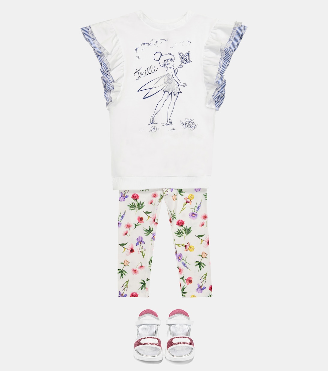 x Disney – Robe sweat-shirt imprimé en coton mélangé | Monnalisa