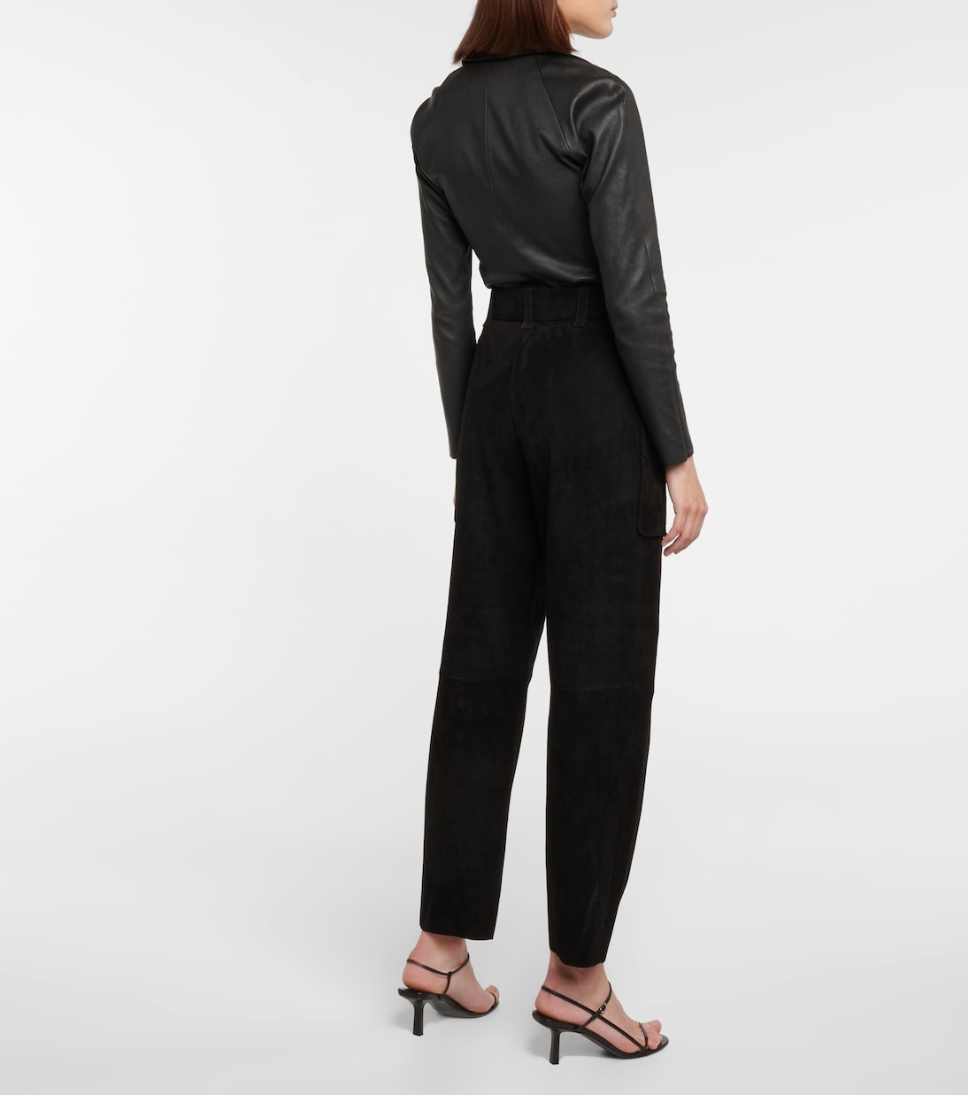 High-Rise-Hose Butch aus Veloursleder | Stouls