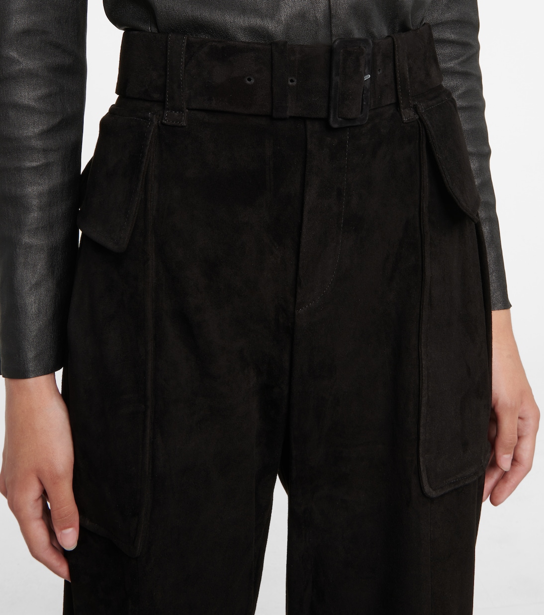 High-Rise-Hose Butch aus Veloursleder | Stouls