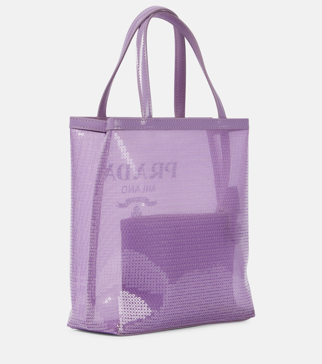 Shopper Logo in rete con paillettes | Prada