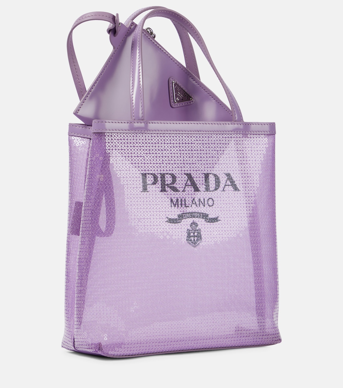 Shopper Logo in rete con paillettes | Prada