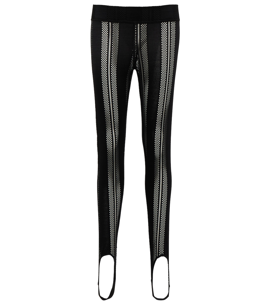 Jersey and mesh stirrup leggings | Ganni