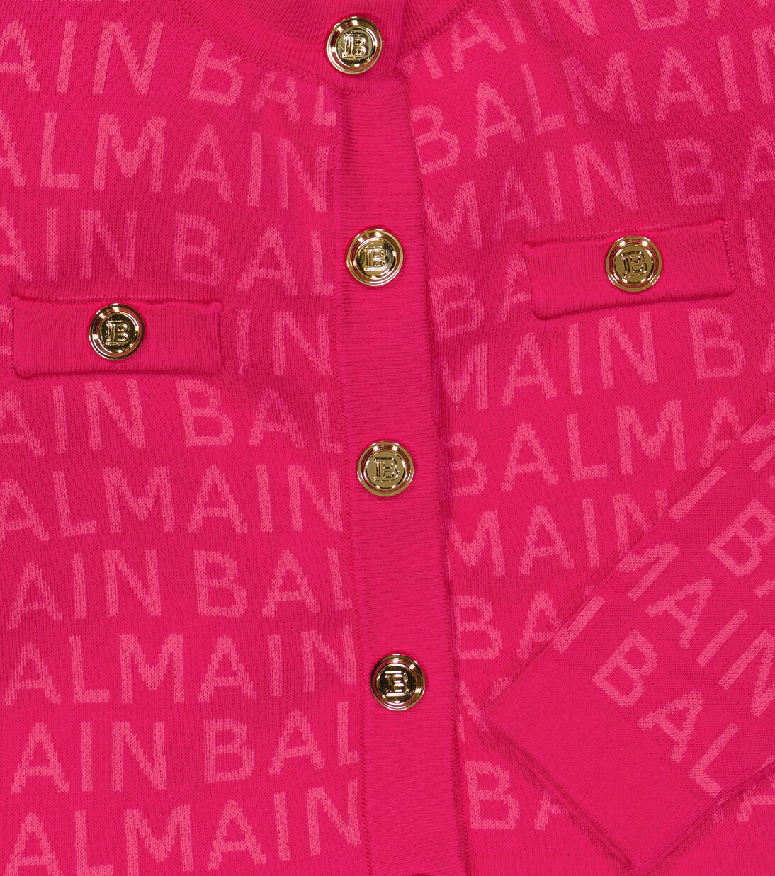 Logo jacquard cotton-blend cardigan | Balmain Kids
