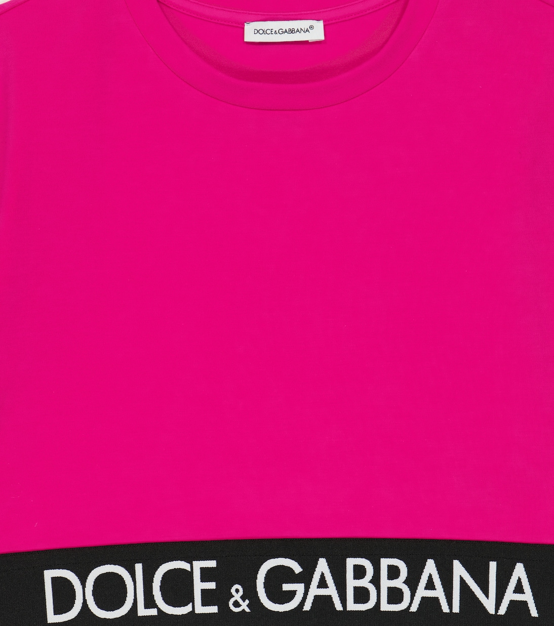 Crop top de mezcla de algodón con logo | Dolce&Gabbana Kids