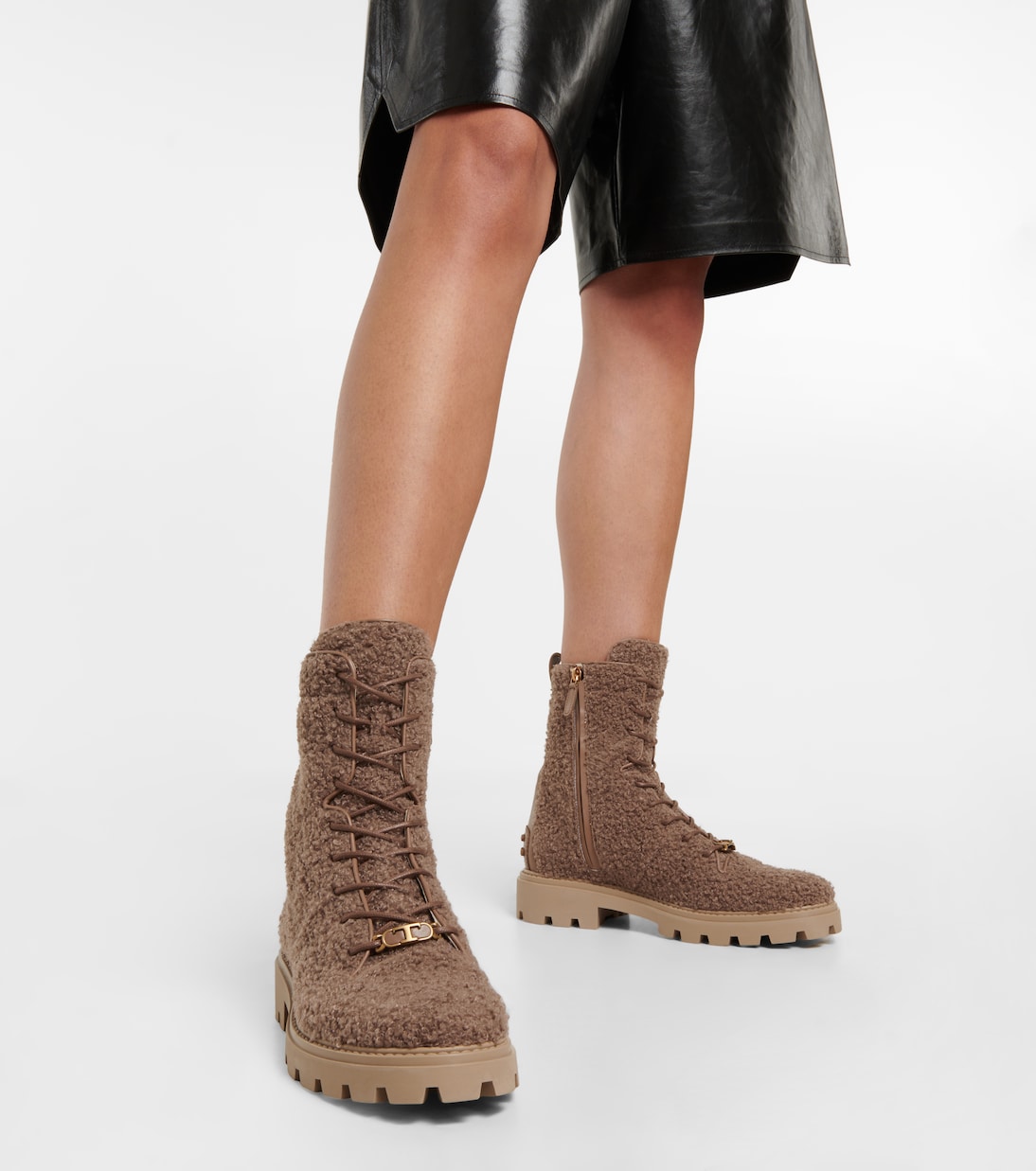 Faux shearling ankle boots | Tod's