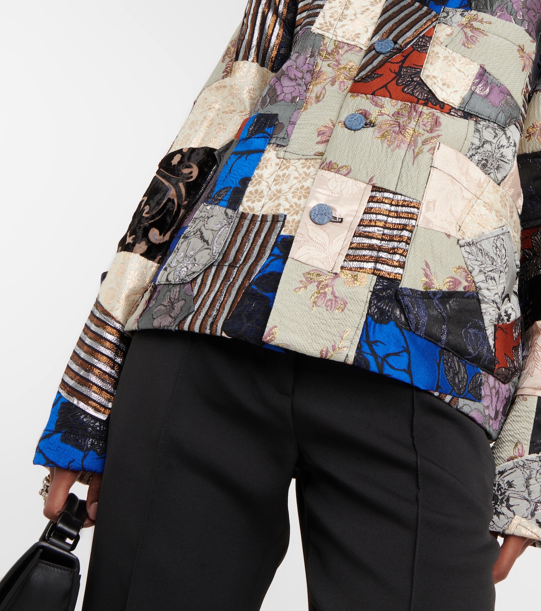 Jacquard patchwork jacket in metallic - Acne Studios | Mytheresa