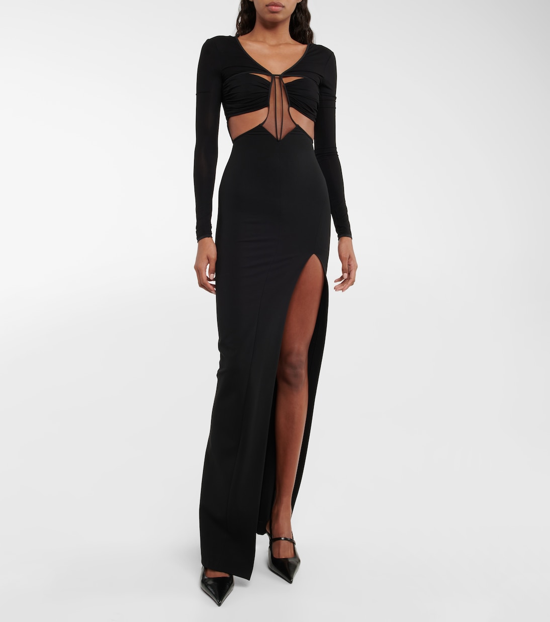 Maxikleid aus Jersey mit Cut-outs | Nensi Dojaka