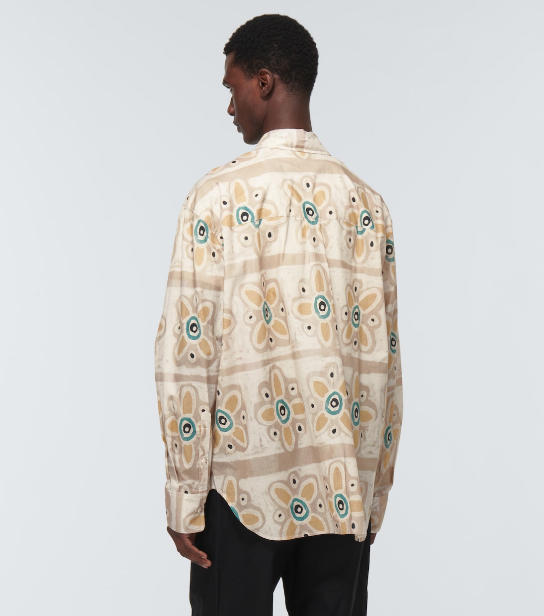 Camisa Trellis de algodón estampada | Commas