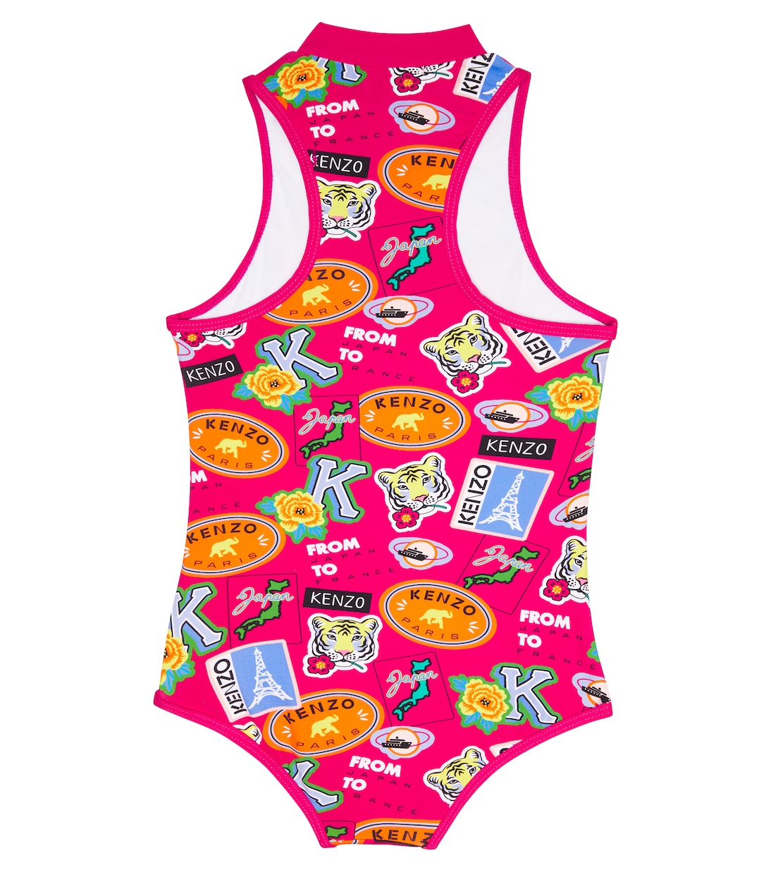 Logo printed half-zip swimsuit | Kenzo Kids