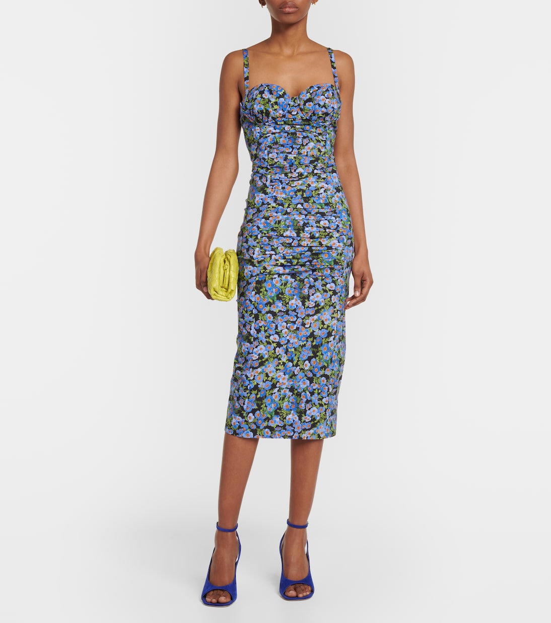 Floral cotton-blend midi dress | Carolina Herrera