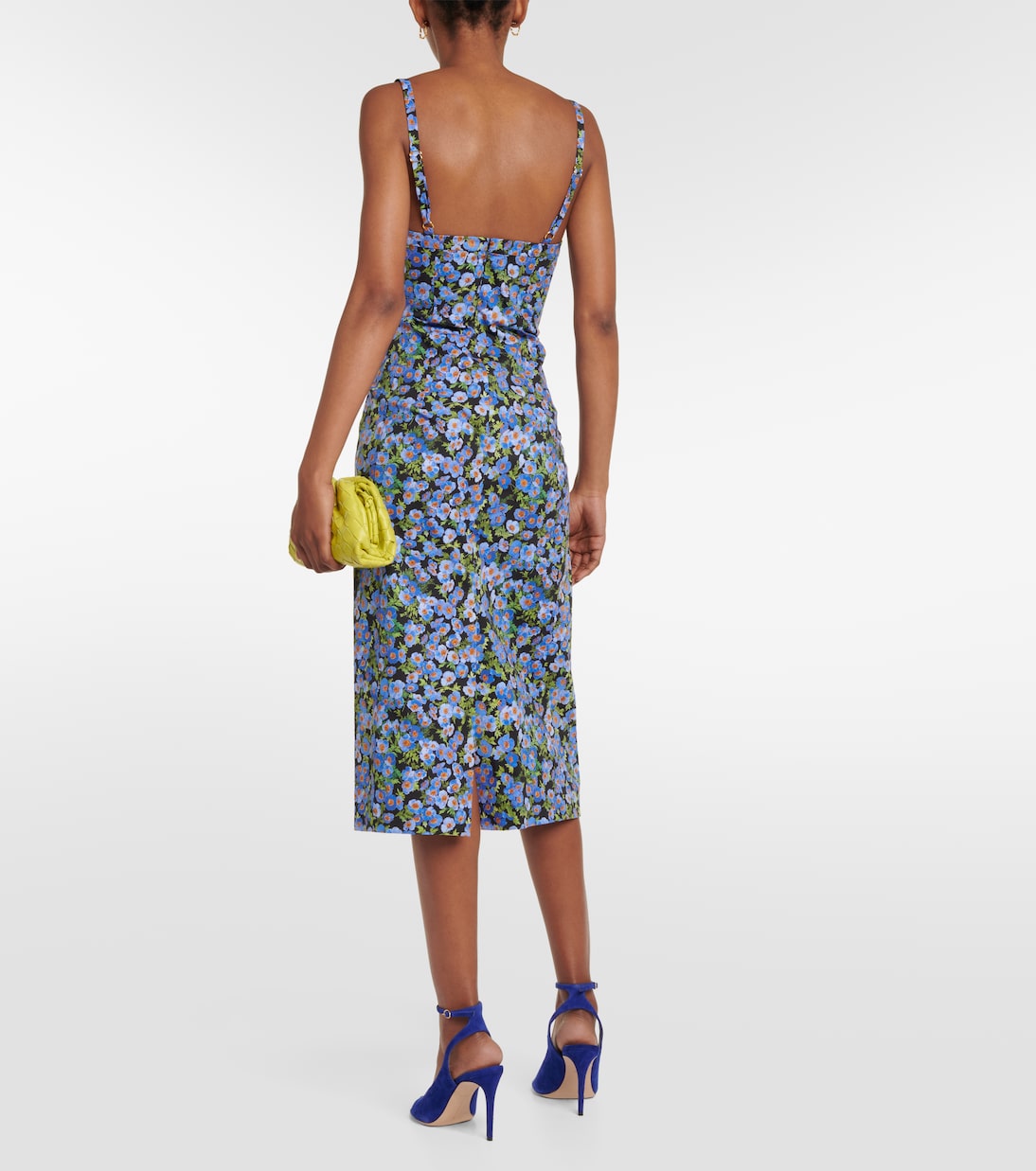 Floral cotton-blend midi dress | Carolina Herrera