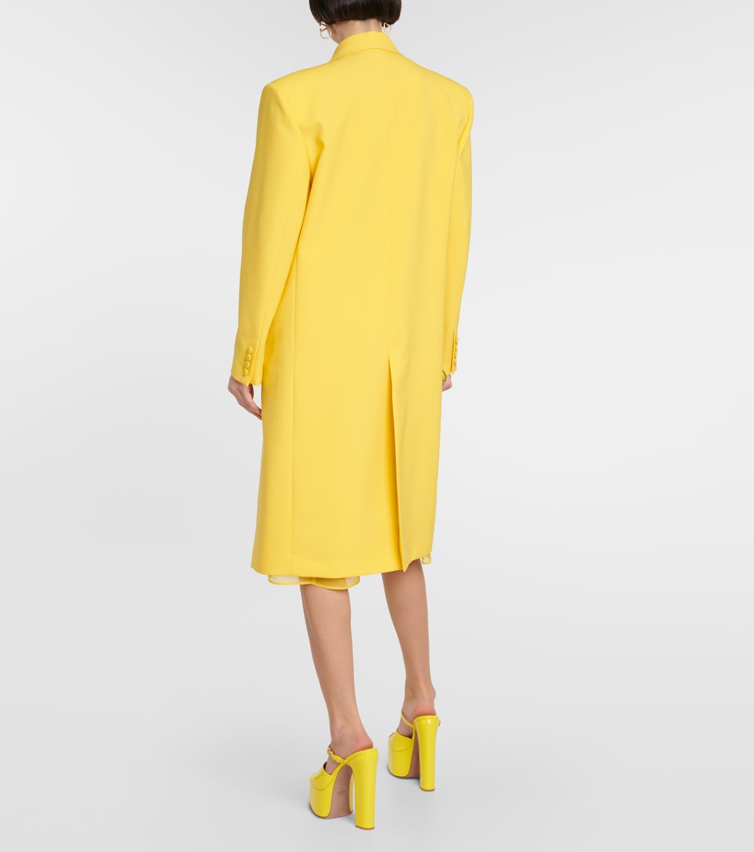 Feather-trimmed virgin wool coat | Valentino