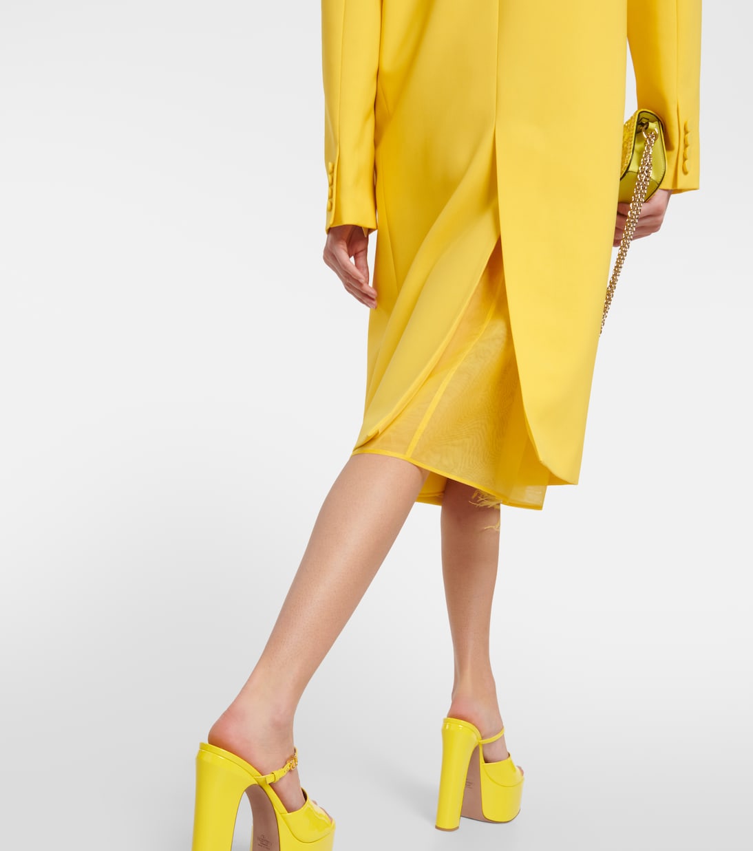 Feather-trimmed virgin wool coat | Valentino