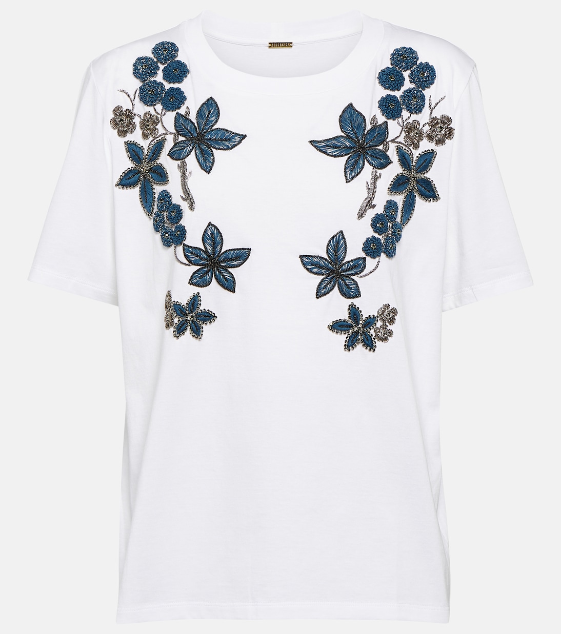 Camiseta de algodón floral adornada | Dodo Bar Or