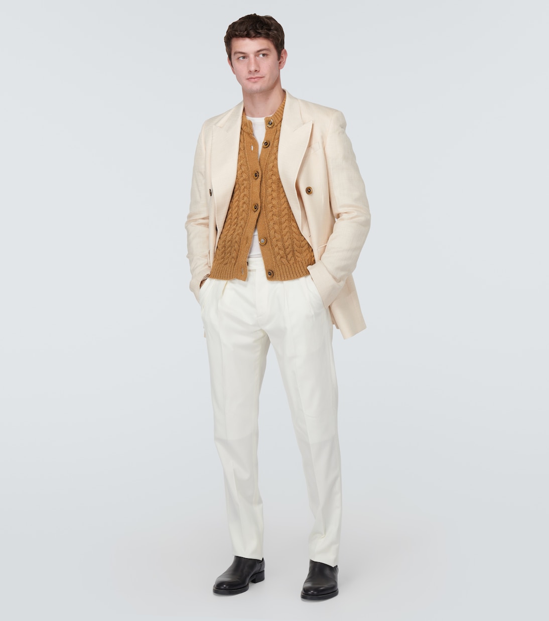 Cardigan in misto mohair a trecce | Wales Bonner