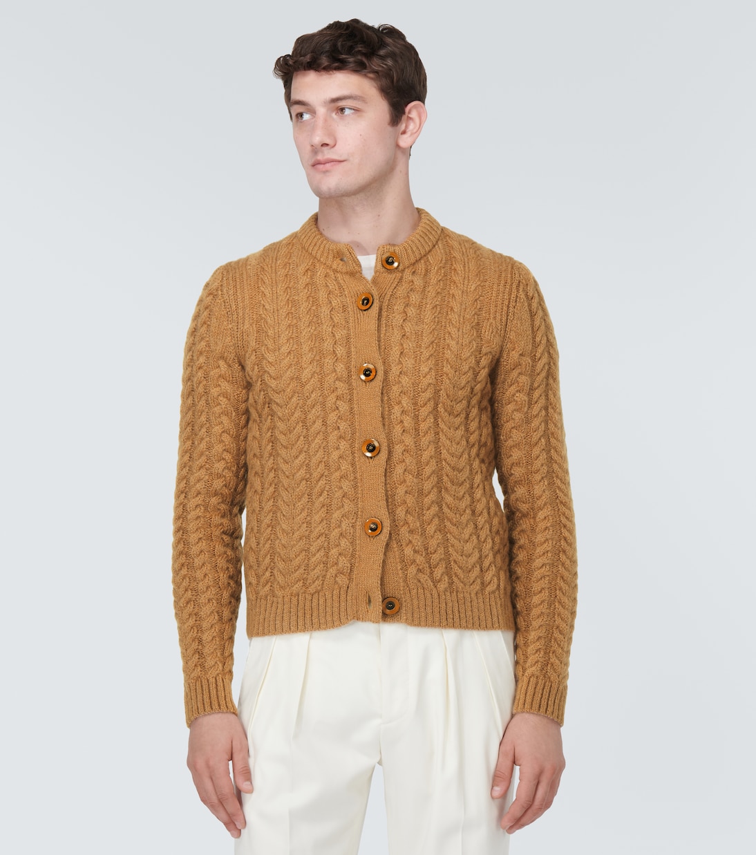 Cardigan in misto mohair a trecce | Wales Bonner
