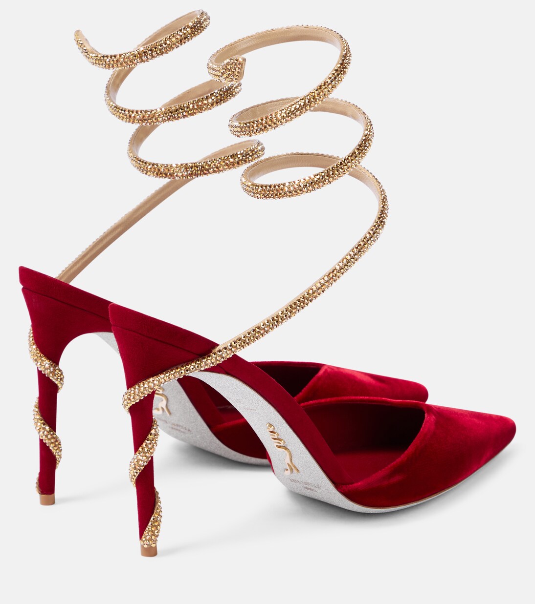 Verzierte Mules Cleo 105 aus Samt | Rene Caovilla
