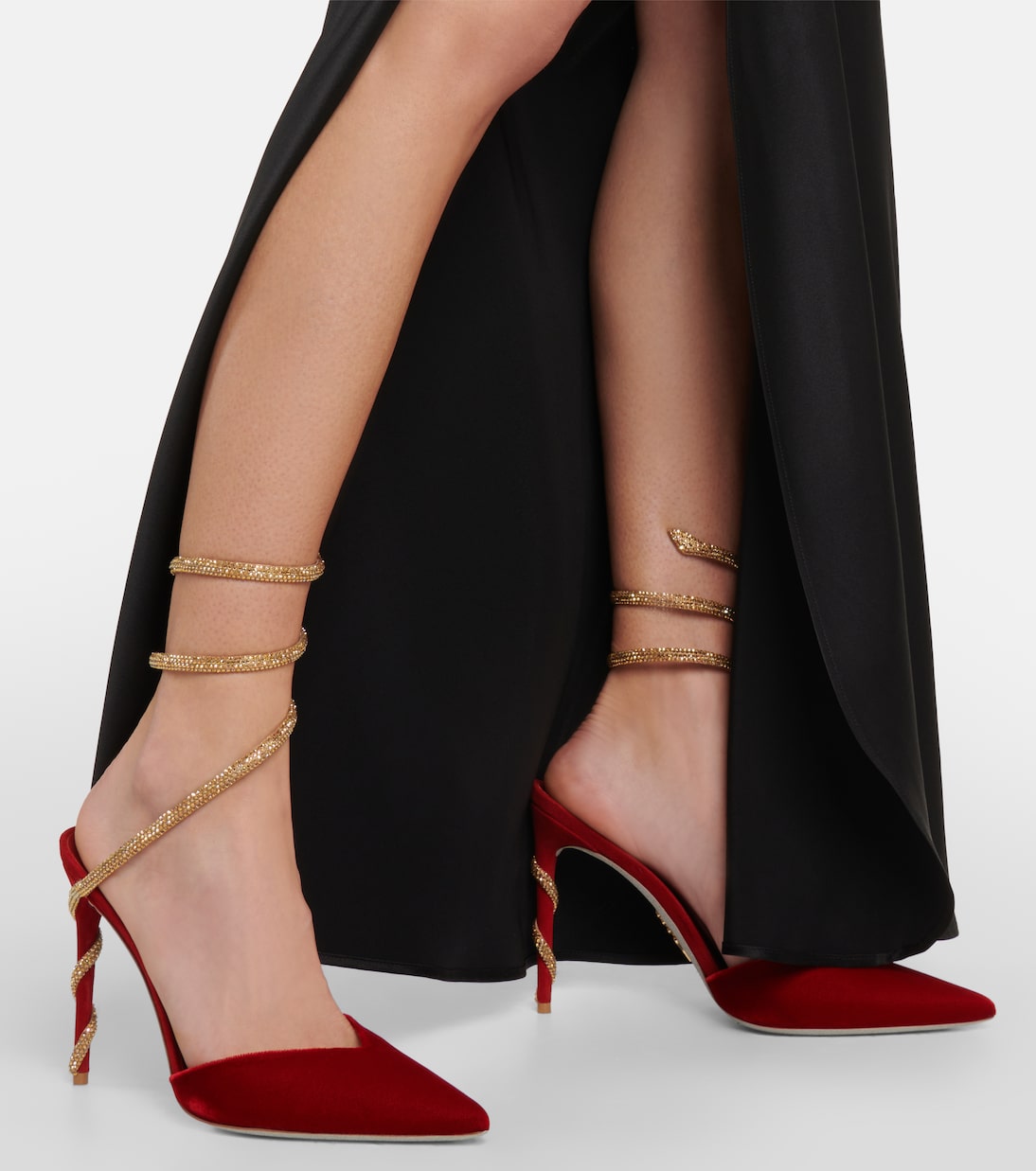 Verzierte Mules Cleo 105 aus Samt | Rene Caovilla