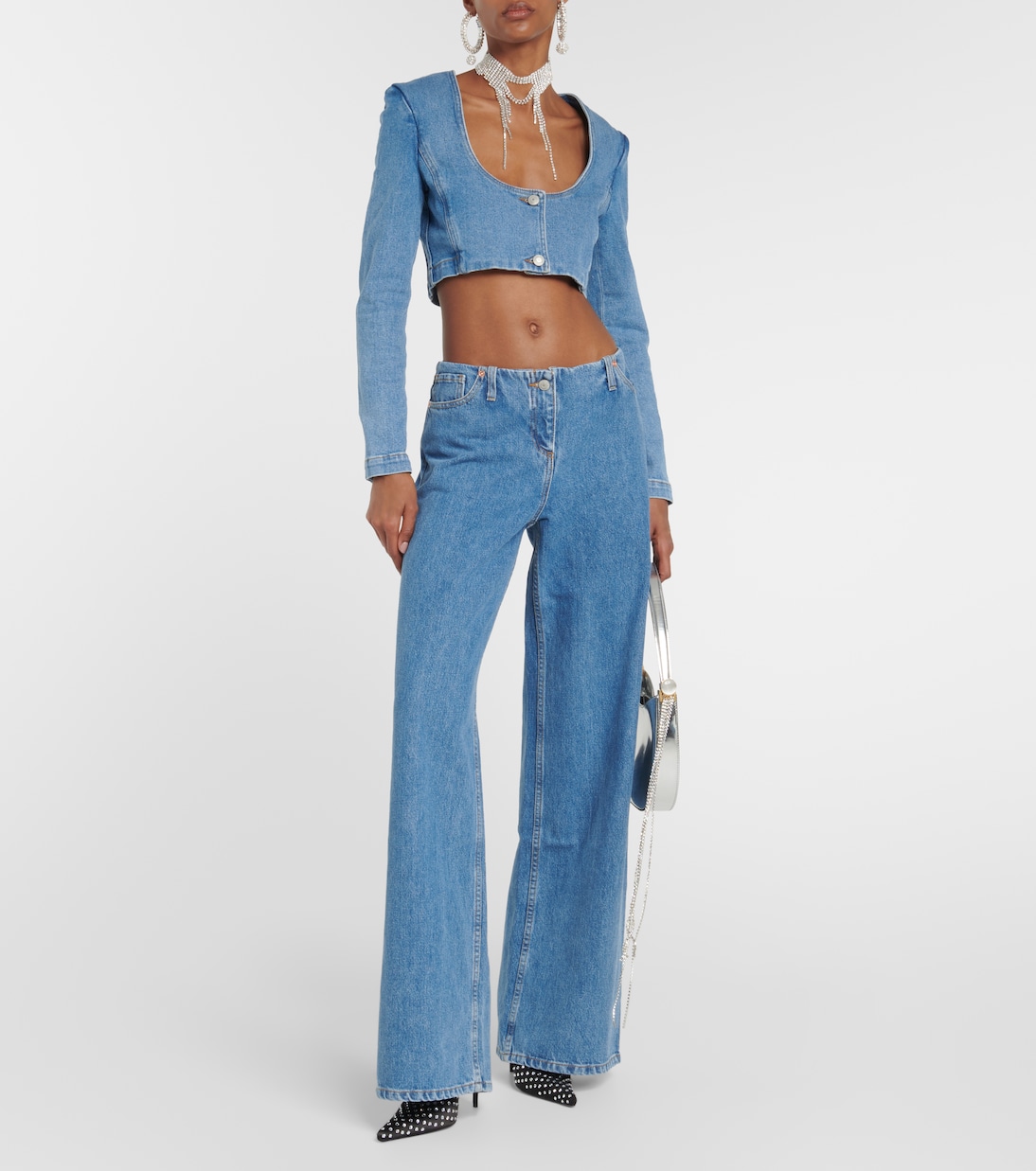 Cropped-Top aus Denim | Magda Butrym