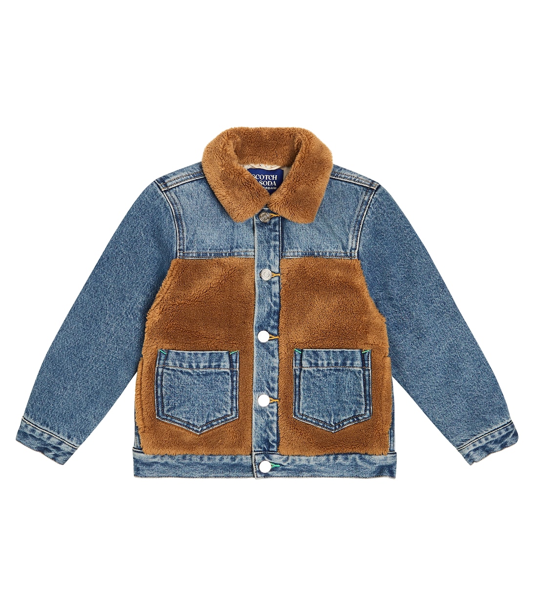 Faux-shearling trimmed denim jacket | Scotch & Soda Kids