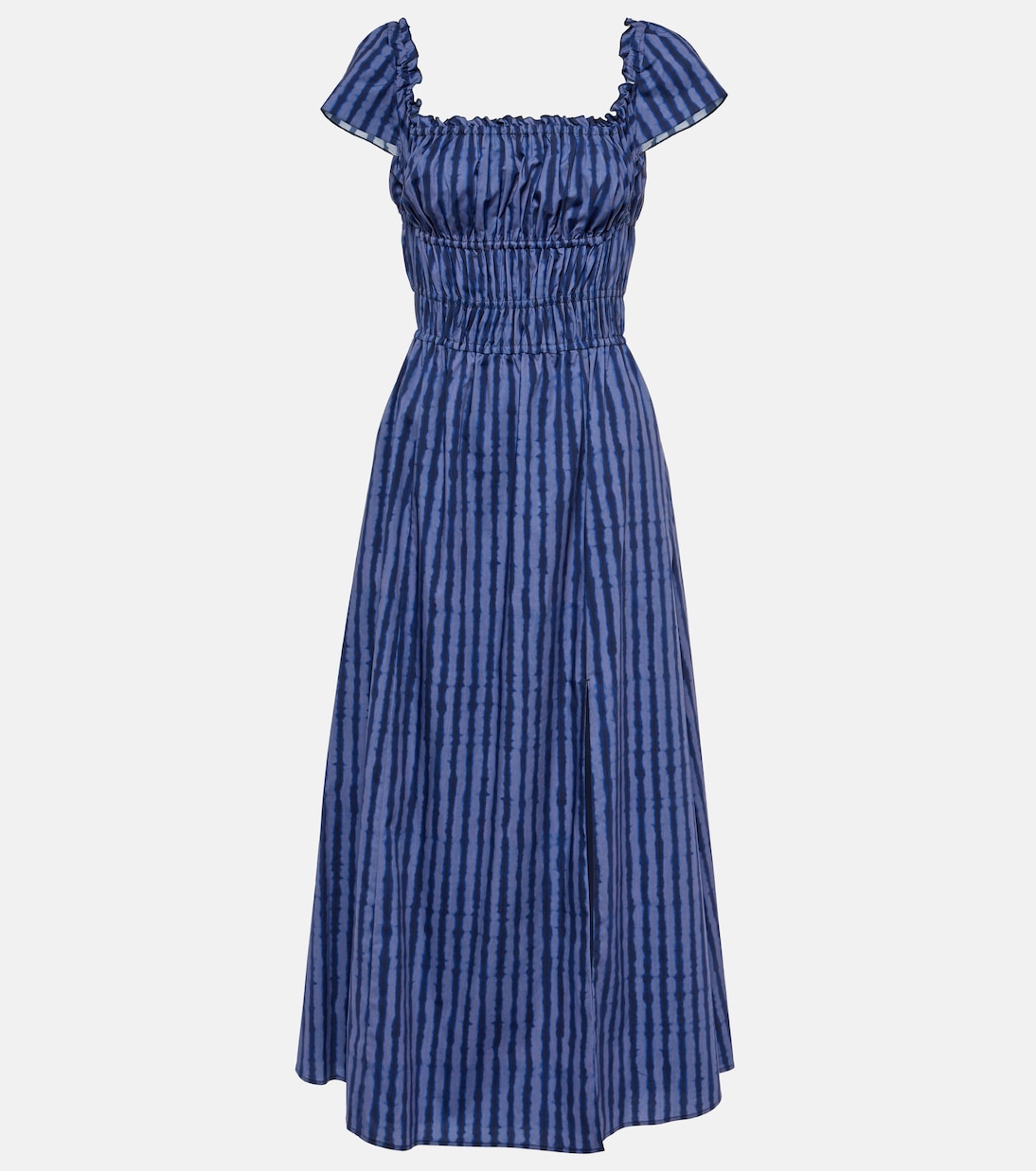 Vestido midi de algodón fruncido | Altuzarra