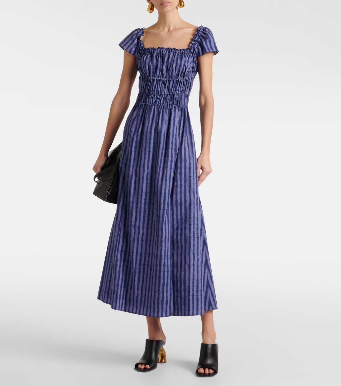 Vestido midi de algodón fruncido | Altuzarra