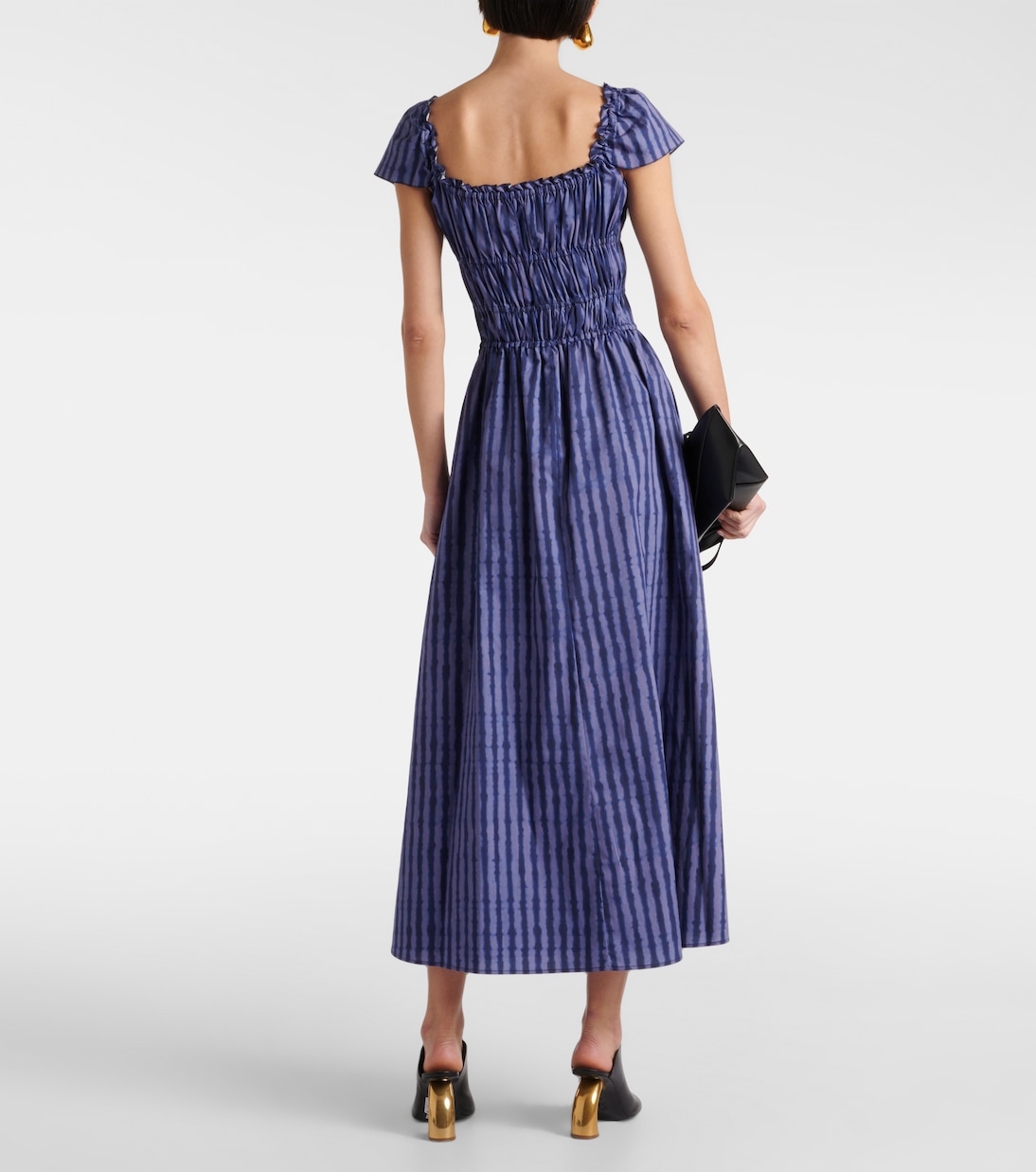 Vestido midi de algodón fruncido | Altuzarra