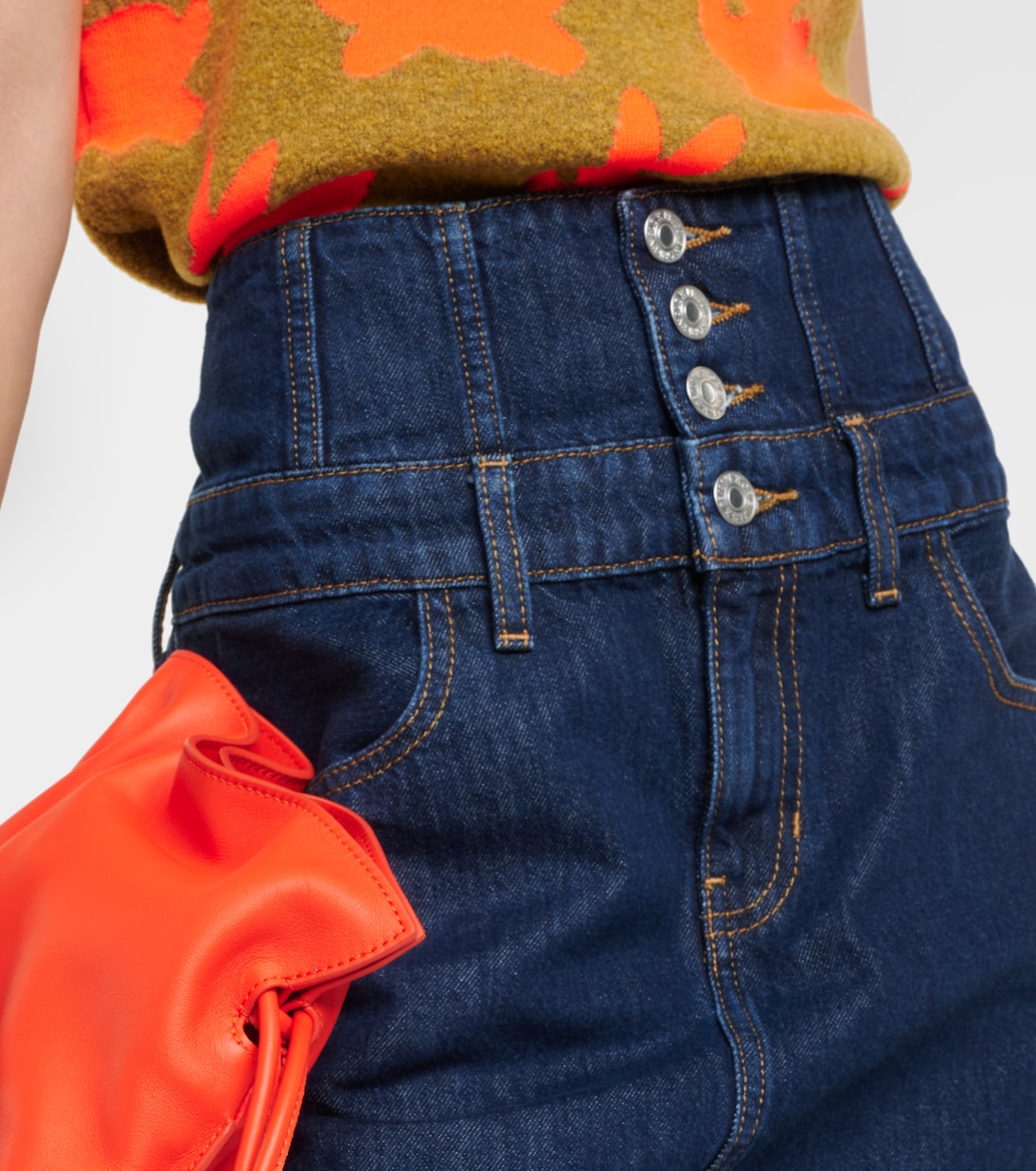 Minifalda Corset de denim de tiro alto | Re/Done