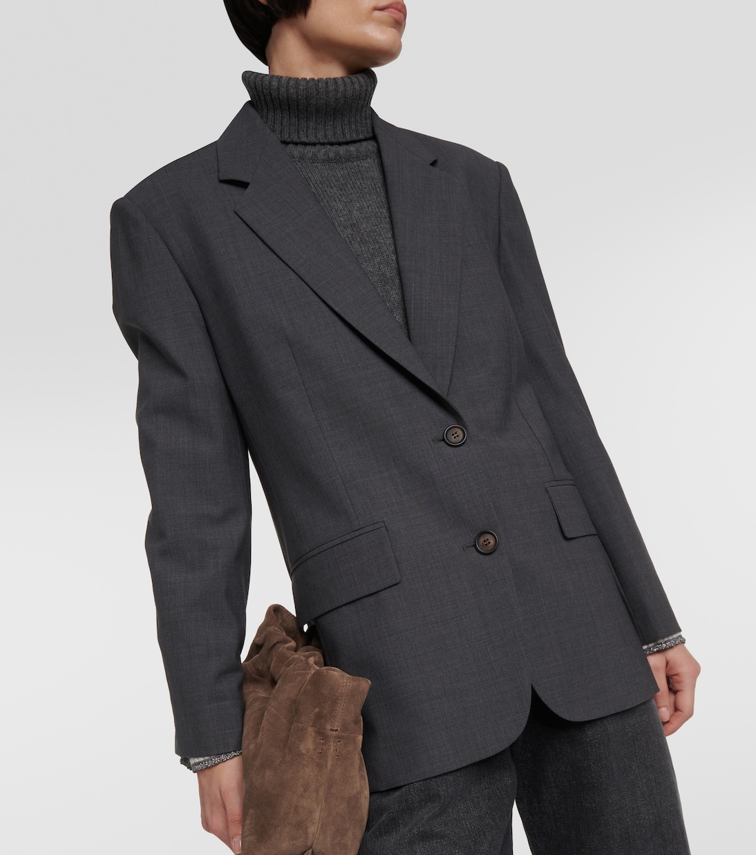 Oversized wool-blend blazer | Brunello Cucinelli