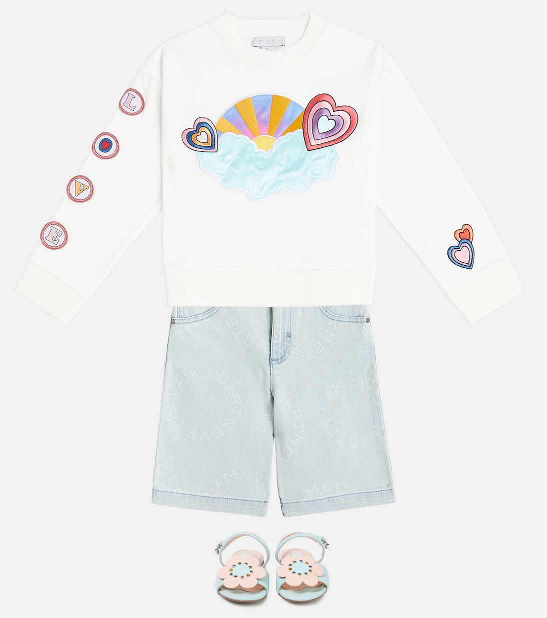 Patch-appliqué cotton jersey sweatshirt | Stella McCartney Kids