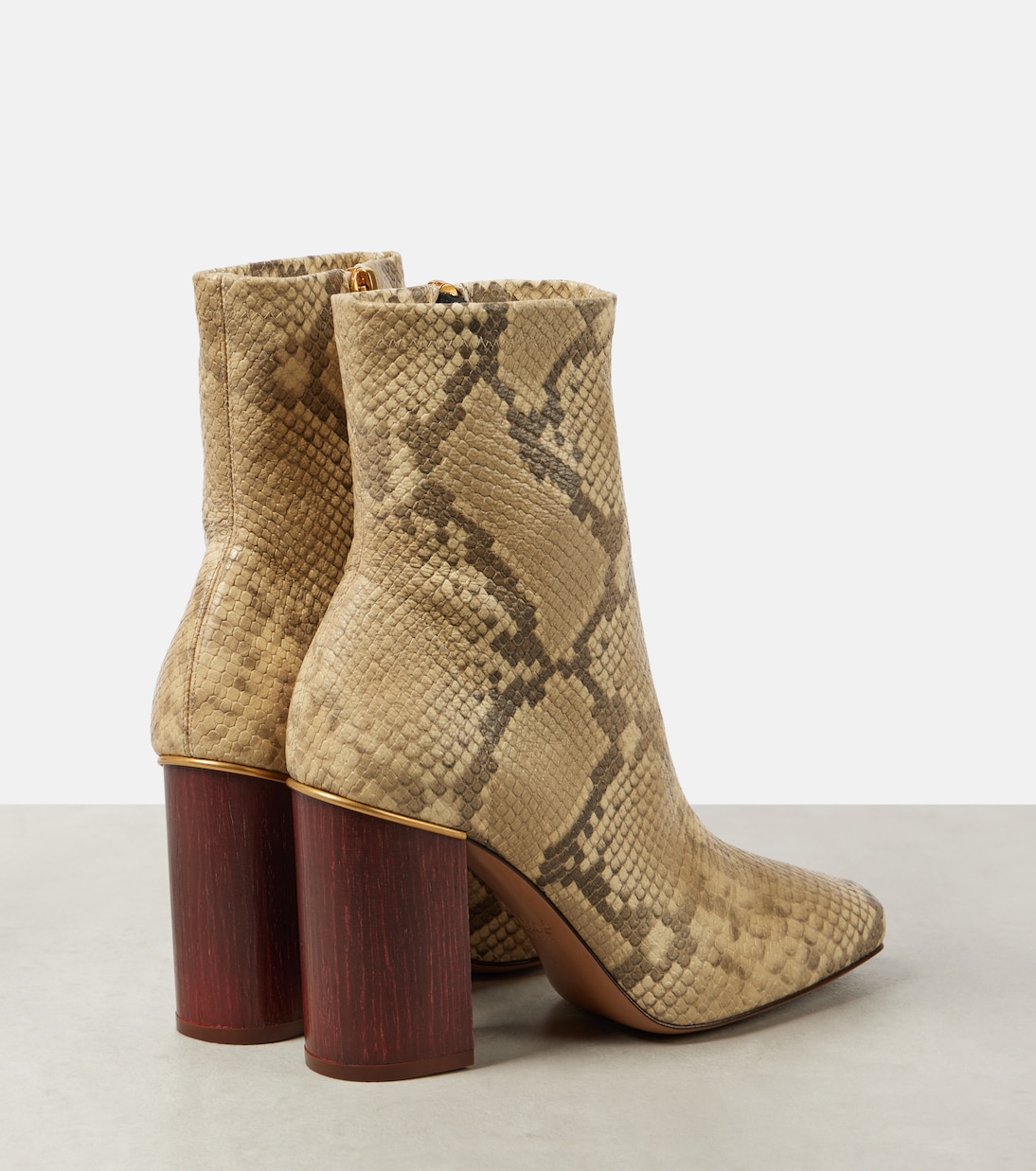 Ambre snake-effect leather ankle boots | Chloé